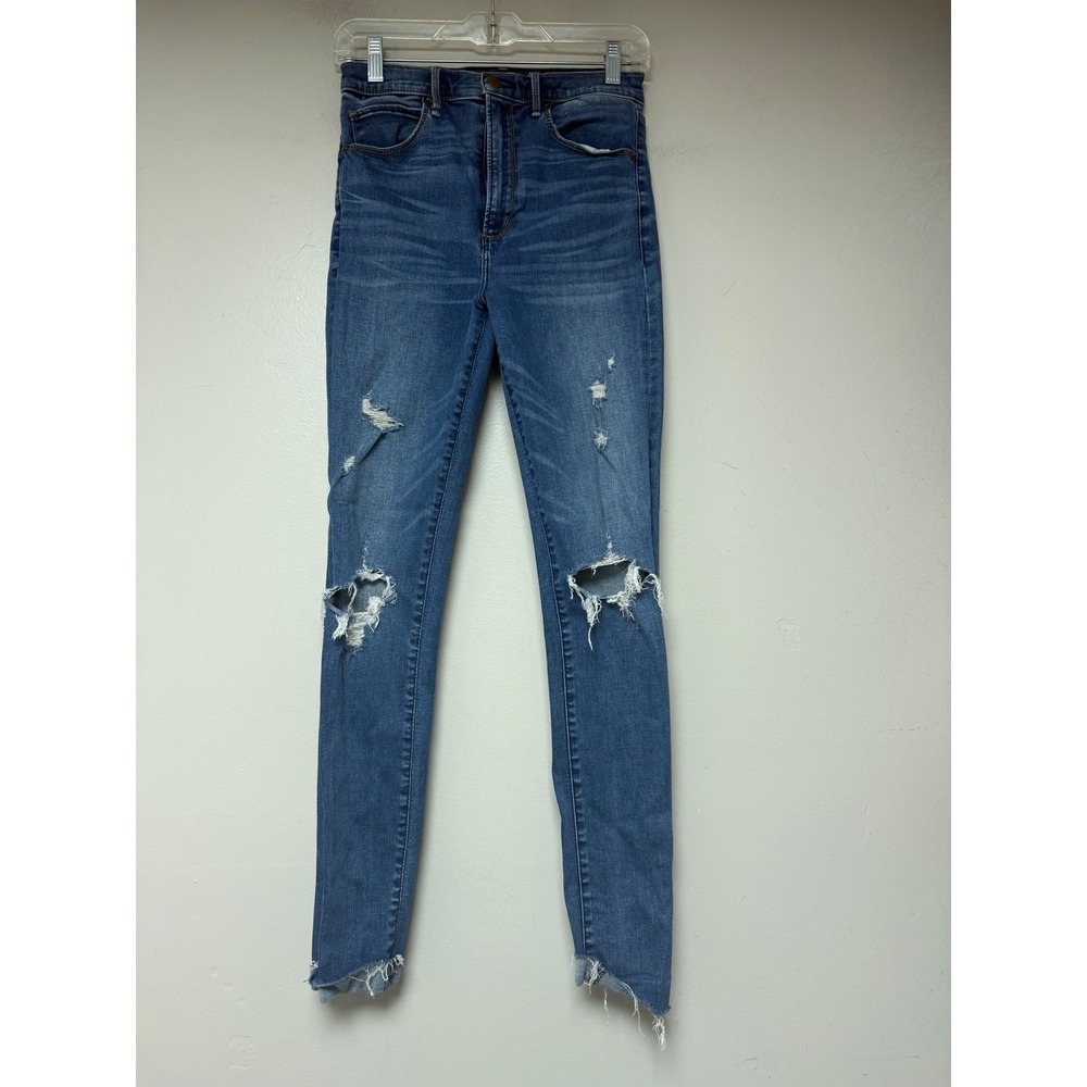 Abercrombie & Fitch Super Skinny Jeans Womens 6L Blue Excellent Distressed 28/6L